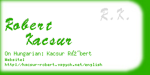 robert kacsur business card